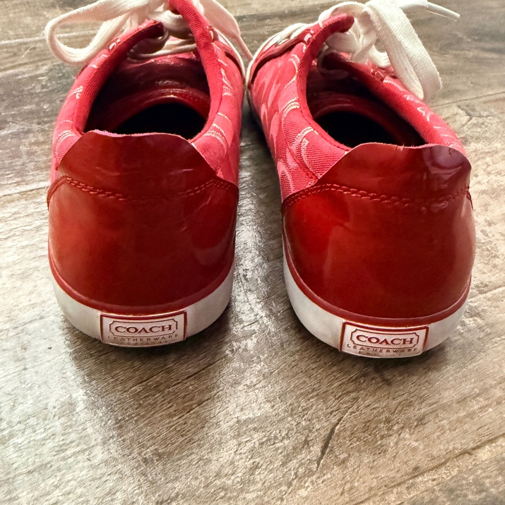 Coach Women's Y2K Barrett Signature Jacquard Low Top Sneakers, Red, 8.5B - Picture 5 of 9